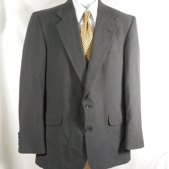John Blair 2 Button Grey Blazer Sport Coat - Picture 1 of 6